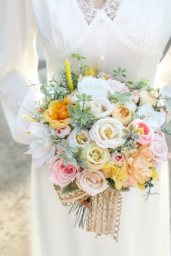 Serra Flora Artificial Wedding Flowers Bouquets Centerpieces Faux Flowers Combo - Image 4