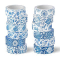 Whaline 12 Rolls Blue Floral Washi Tape Chinoiserie Flower Washi Tape Vintage by Whaline