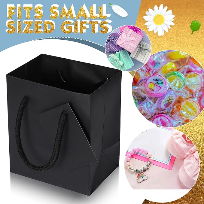 Sherr 100 Pack Mini Gift Bags Bulk, 4 x 2.75 x 4.5 Inches Paper Bags - Image 4