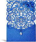 Hosmsua 50pcs Personalized Wedding Invitation Kit 5.12 x 7.3 Inch Royal Blue by Hosmsua