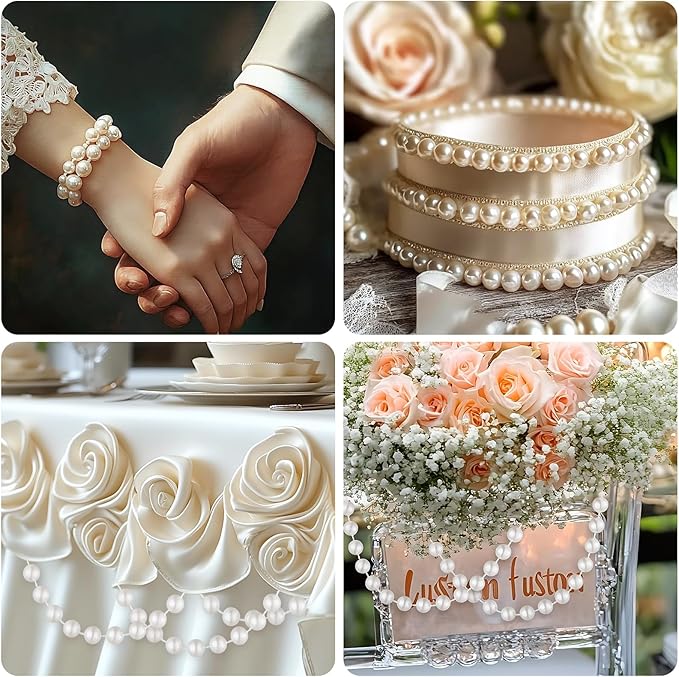 33 Feet Faux Pearl Beads Garland 10mm Craft String Pearls - Image 6