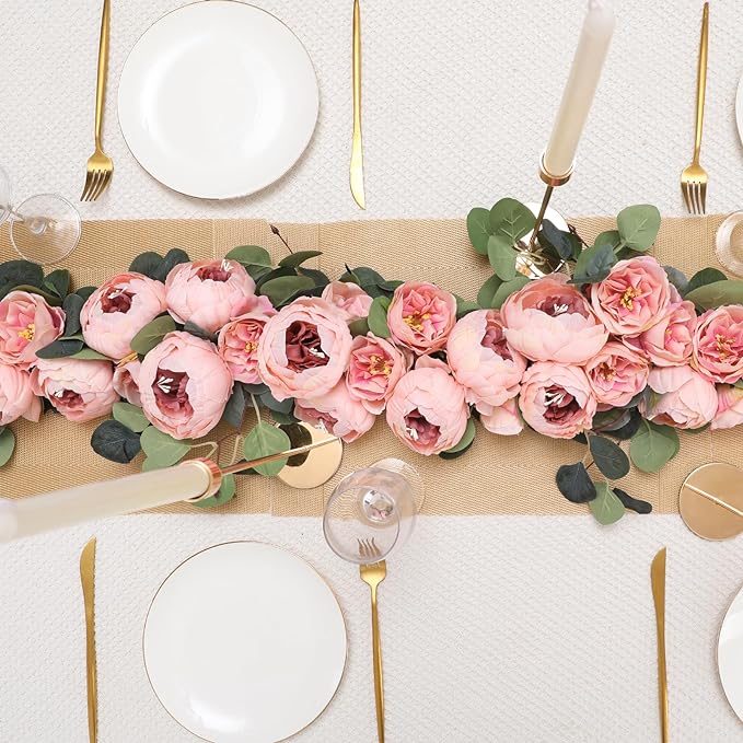 Floweroyal 2 Pack Artificial Flower Garlands 11.2FT Eucalyptus Garlands - Image 2