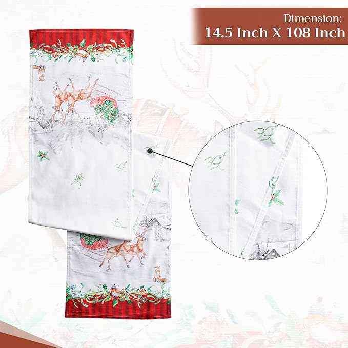 Maison d' Hermine Table Runner 100% Cotton Double Layer Table Runners 108 - Image 4