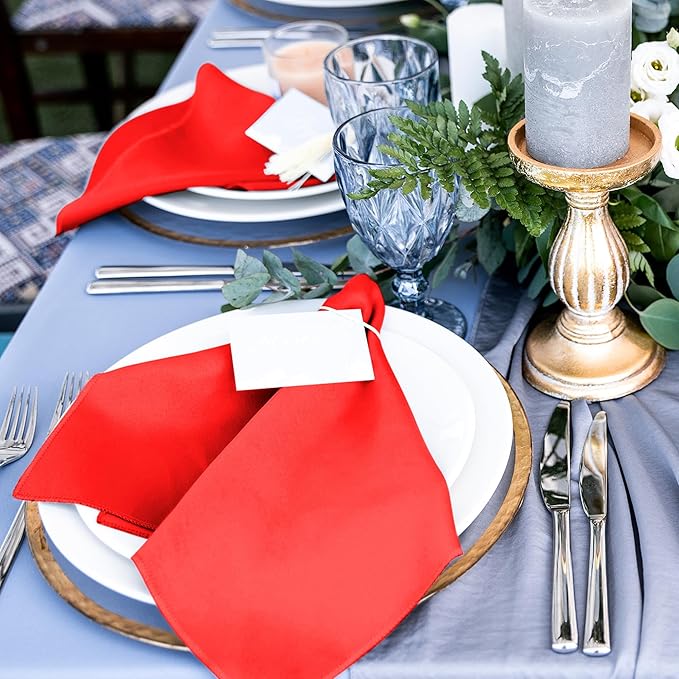 ANECO 12 Pieces Satin Napkins Soft Dinner Napkins Square Table Napkins 17 x 17 - Image 5
