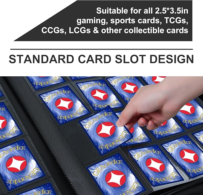 Premium Card Binder 16 Pocket, GEAoffice PU Cover Trading Card binder - Image 4