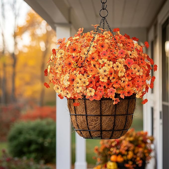 AmyHomie 16 Bundles Fall Orange Yellow Artificial Flowers - Image 8
