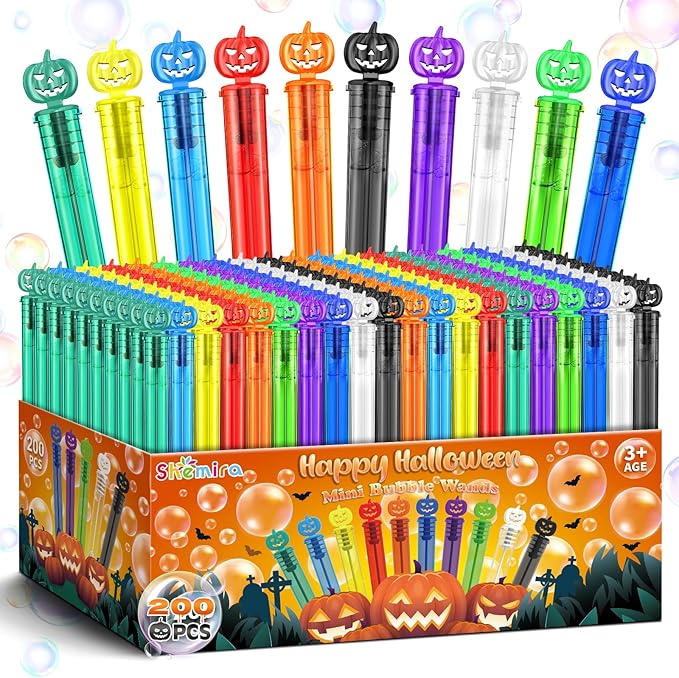 Shemira 200PCS Halloween Bubble Wands, Mini Bubbles Party Favors by Shemira