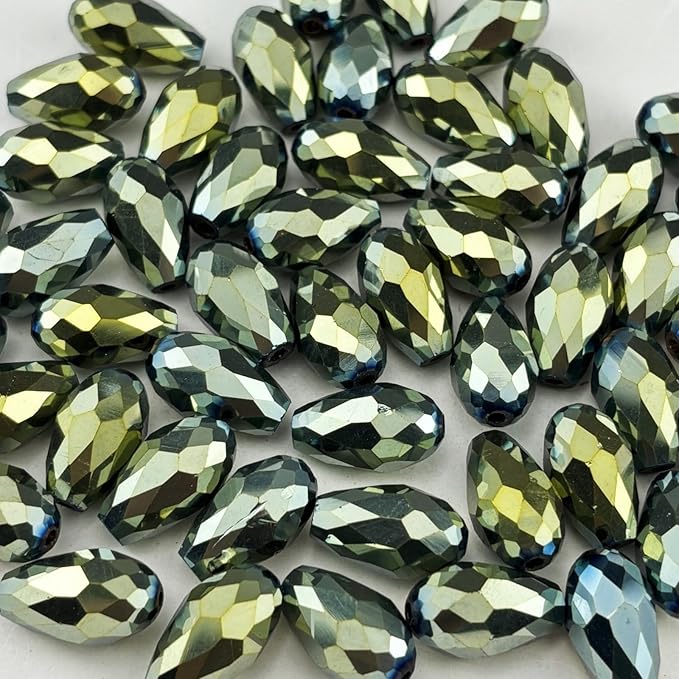 100pcs 8x12mm Teardrop Crystal Glass Beads by Unknown