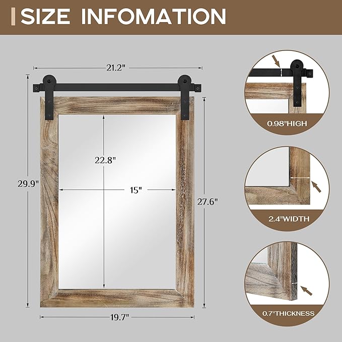 COGOOD Farmhouse Barn Door Mirror - Image 2