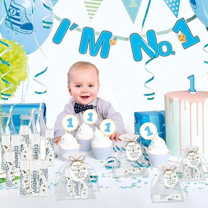 50 PCS Baby Shower Cowboy Lip Balm Bulk Neutral Gender Reveal Boys Girls Games - Image 6
