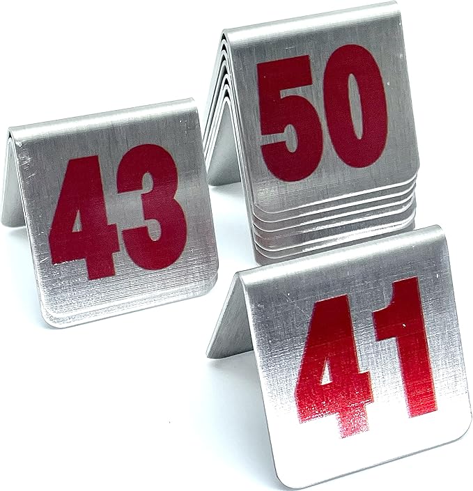 10 Pcs Metal Place Cards Stackable Tent Style Table Numbers，Place Card Holders by TRUEWON