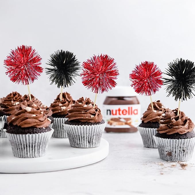 Ephlyn 30Pcs Foil Firework Cupcake Toppers Party Birthday Cake Toppers Supplies - Image 5