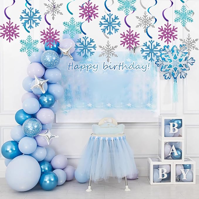 20 Pack Frozen Snowflake Hanging Decorations - Image 7