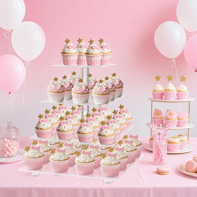 YestBuy 4 Tier Acrylic Cupcake Stand - Image 2
