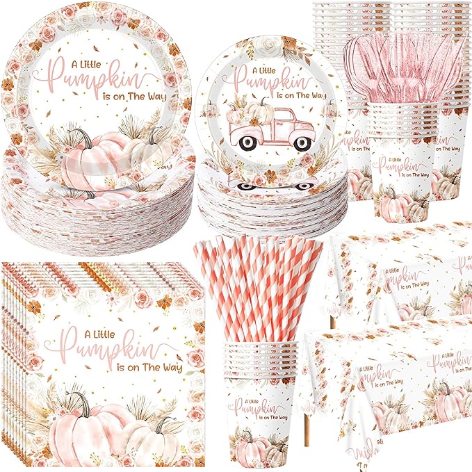 452 Pcs Little Pumpkin Baby Shower Decorations by Potchen
