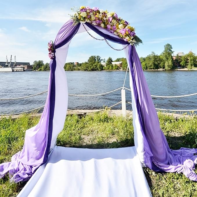 Wedding Arch Draping Fabric Lavender Purple Sheer Wedding Arch Drapes - Image 6