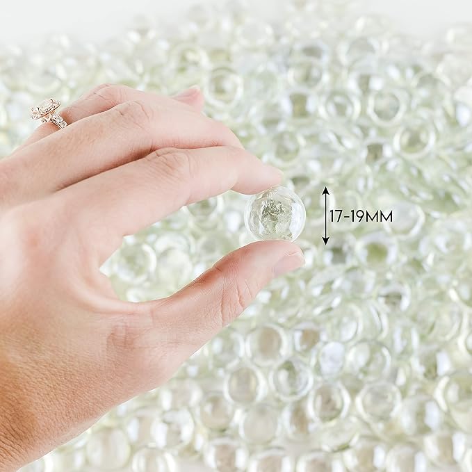 Galashield Flat Glass Marbles for Vases Clear Glass Gems Beads Pebbles Vase - Image 3