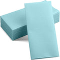 50-Pack Disposable Linen-Feel Pale Blue Napkins, Party Or Event by SERVIETTO