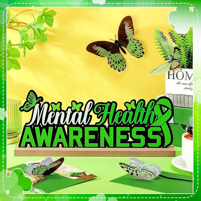 Mental Health Awareness Metal Sign Rustic Table Decor Holiday Tiered Tray Decor - Image 4