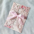 25PCS Blush Pink Laser Cut Wedding Invitations Cards by Unknown