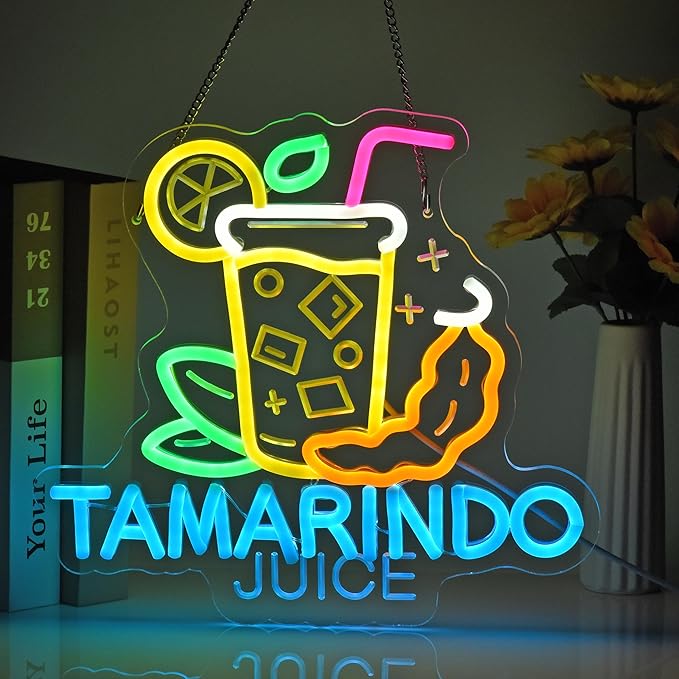CNBEYOUNG Tamarindo Juice Neon Sign, Neon Lights Hanging Wall Art Decoration - Image 3
