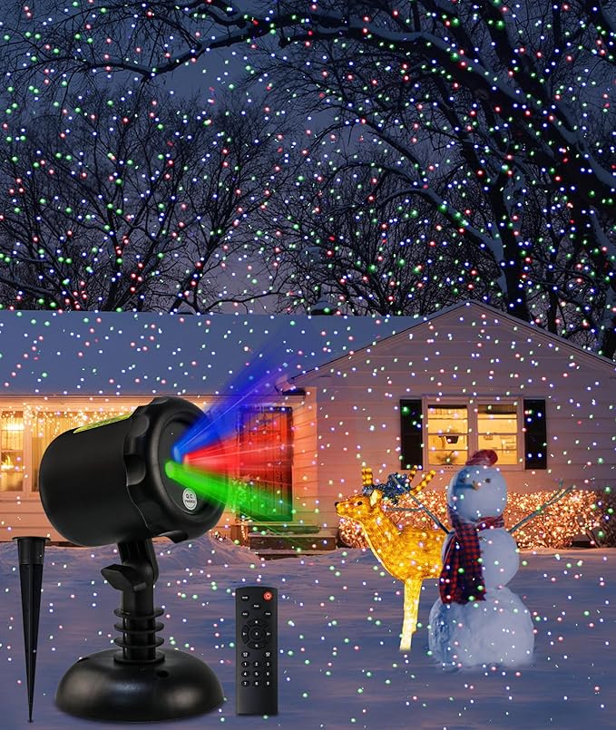 Christmas Projector Lights Outdoor, 3 Color Laser Light Projector, Waterproof by LEYOYO