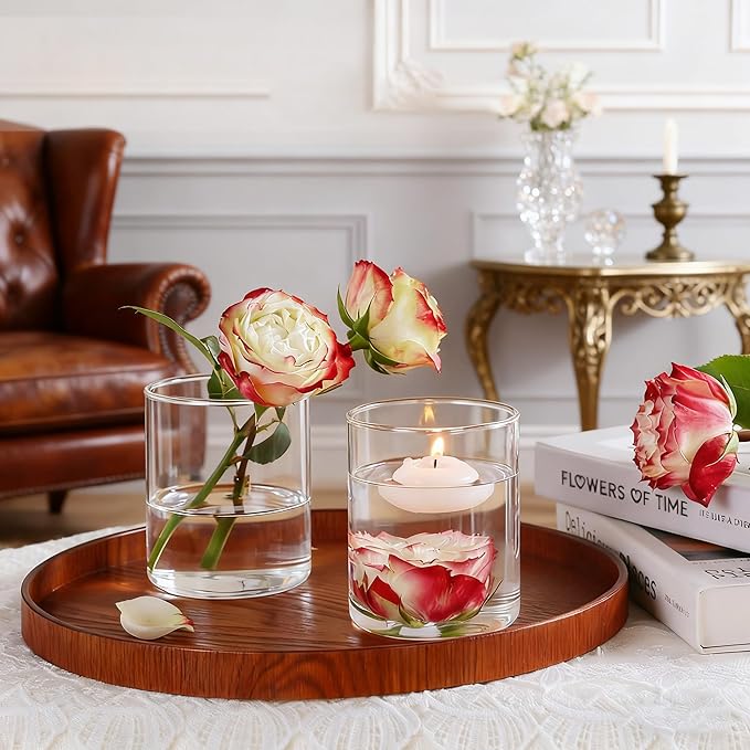 12pcs Small Glass Cylinder Vases - Image 2