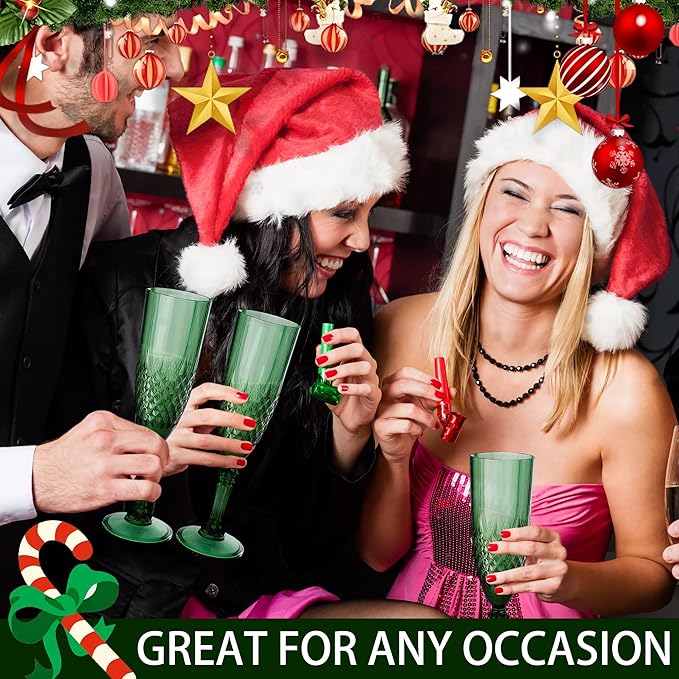 Plastic Champagne Flutes, for Christmas Weddings Bachelor Parties Toasting and - Image 3