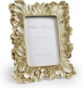 Cuspin Small Gold Picture Frame 3x5 Frames, Vintage Gold Palm Leaves Textured by Cuspin
