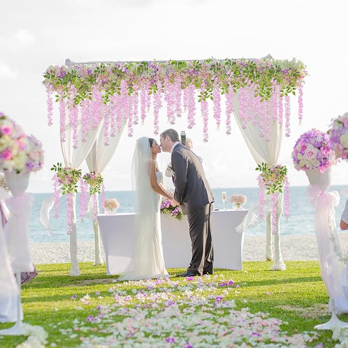 36 Pack Pink Wisteria Hanging Flowers, 3.44 Ft Fake Hanging Flowers, Artificial - Image 7