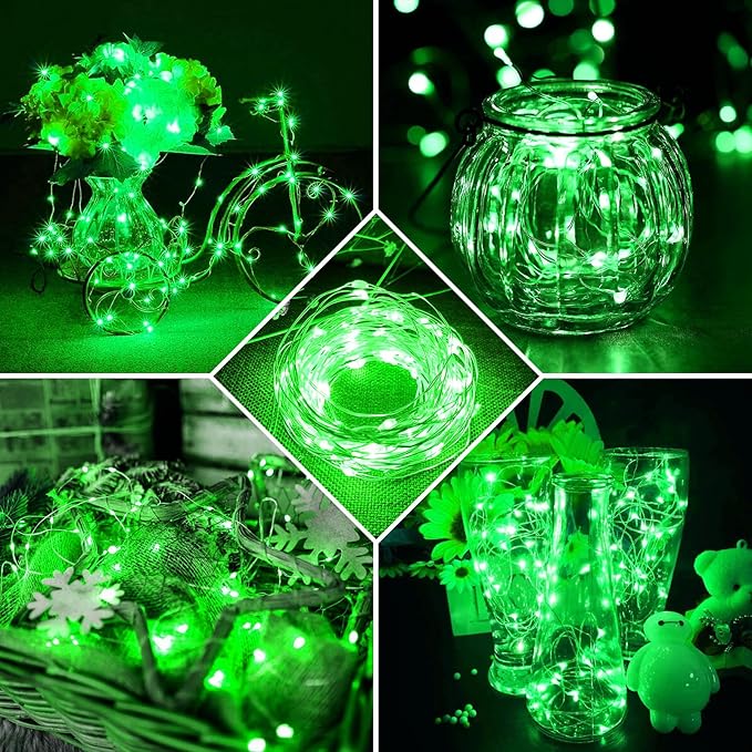 24 Pack Green Fairy Lights 7Ft 20 LED Twinkle String Lights 3 Modes Battery - Image 7