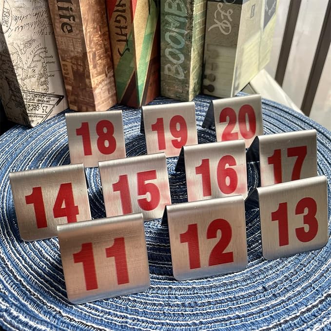 10 Pcs Metal Place Cards Stackable Tent Style Table Numbers，Place Card Holders - Image 3