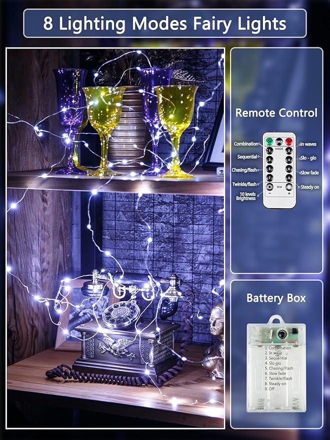 3 Pack Fairy Lights Battery Operated - Image 2