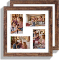 12x12 Picture Frame Set of 2, Rustic Brown Wood Frame by Hongkee