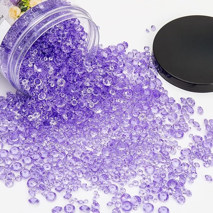 Vase Fillers for Centerpieces Home Deco, 8700 Pieces Purple Diamond Table by BetterDecorationBetterLife