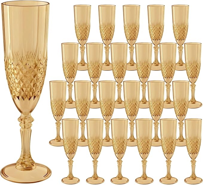Plastic Champagne Flutes, for Weddings Bachelor Parties Toasting and Events by LEYIQUCHAMPAGNEWINEGLASSES