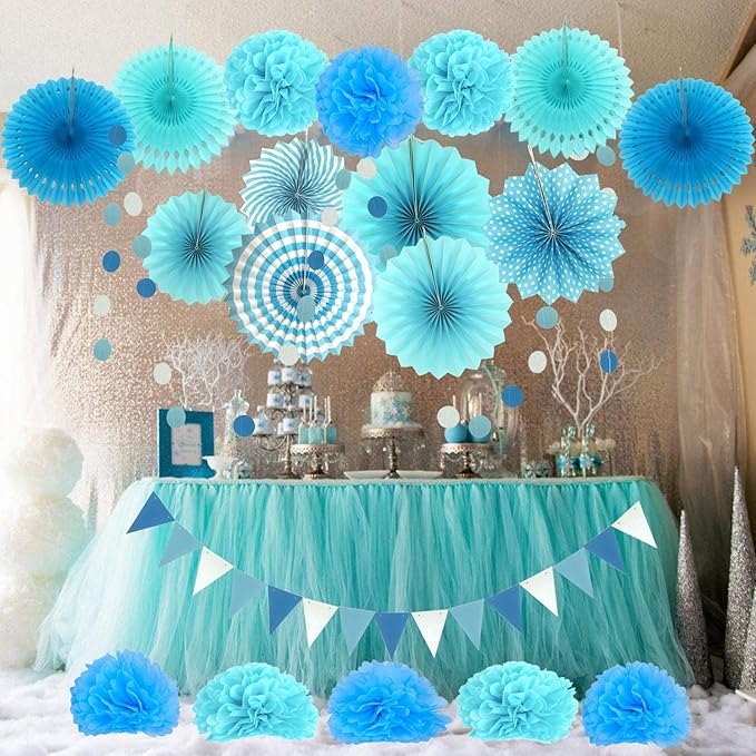 ZERODECO Party Decoration, Pom Poms Flowers, Garlands String Polka Dot and - Image 6