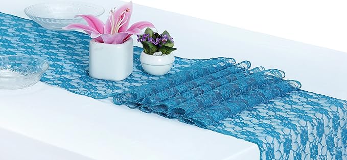 MDS Pack of 20 Wedding 12 x 108 inches Lace Table Runner - Image 2