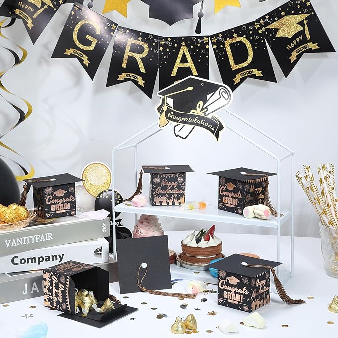 COTOPHER 36 Pack Mini Graduation Cap Gift Boxes - Image 2