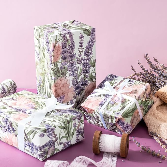 WRAPAHOLIC Floral Wrapping Paper Roll - Image 4