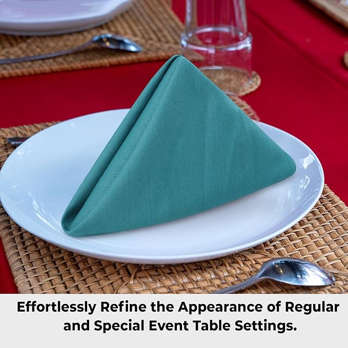 Urban Villa Christmas Dinner Napkins 20’’x20’’ Over Sized Set of 12 Turquise - Image 5