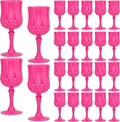 Plastic Vintage Wine Glasses 7OZ Plastic Goblets Vintage Drinking Glasses 24PCS by JLYLOL