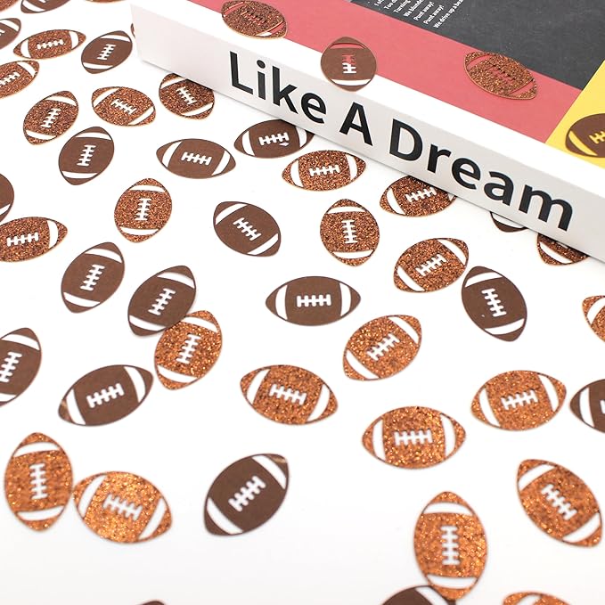 200PC Football Confetti for Table, Football Baby Shower Decorations, Football - Image 6