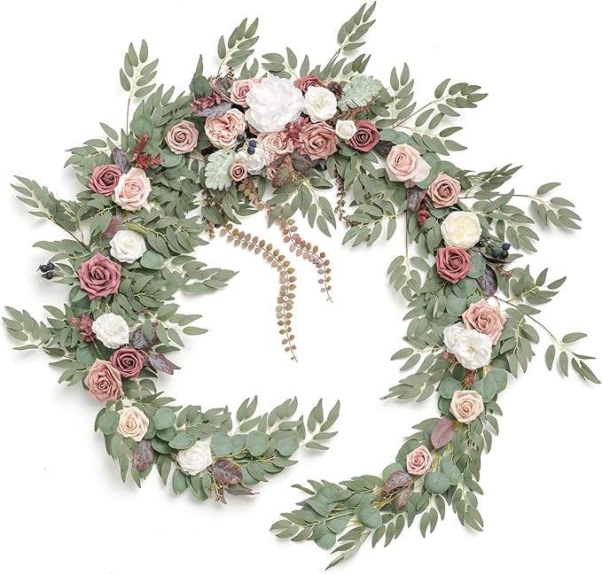 Ling's Moment 9FT Eucalyptus and Willow Leaf Garland by LingsMoment