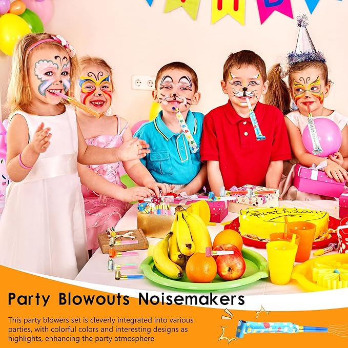 160 Pack Party Blowouts Noisemakers Colorful Party Whistles Blower Funny - Image 5