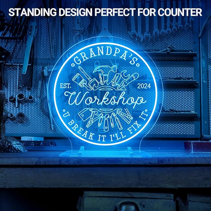 Custom Garage Neon Sign for Workshop, Personalized LED Wrench Tool Signs for - Image 2