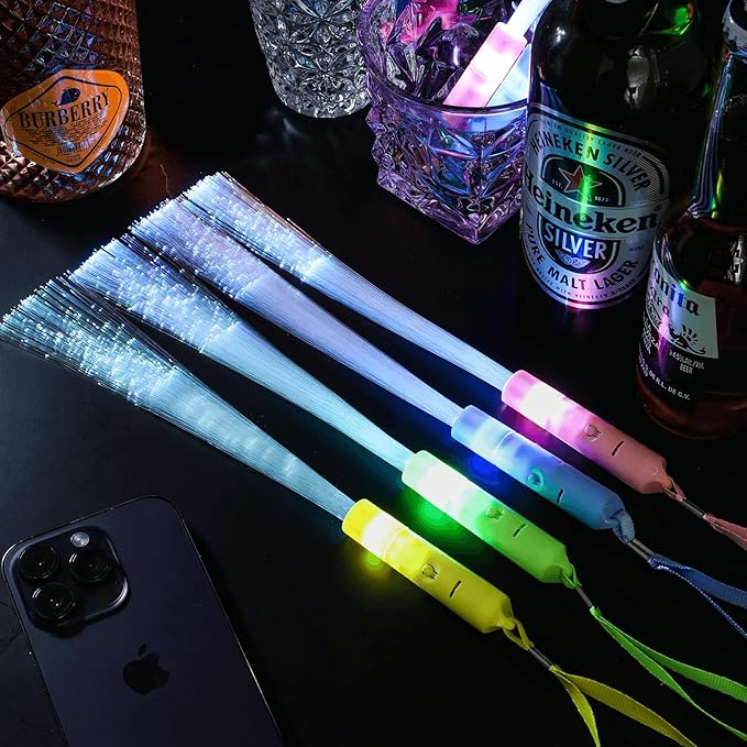 28 Pcs Sparkler Firework Sticks Glow Fiber Optic Wands, LED Flashing Sticks - Image 3