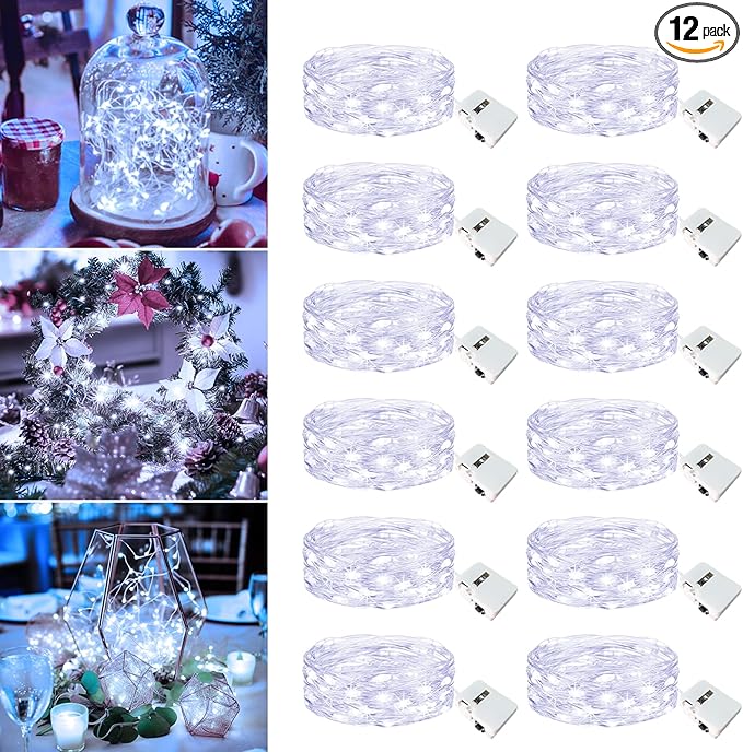 12 Pack Fairy Lights Battery Operated - 7ft 20 Led Twinkle Lights 3 Modes by Unknown