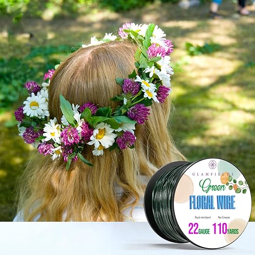 GLAMFIELDS 22 Gauge Floral Wire, 110 Yards Christmas Wire Wreath Wire Green - Image 8