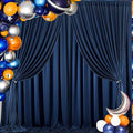 20 ft x 8 ft Navy Blue Backdrop Curtain Panels, 4 Panels 5 ft x 8 ft Wrinkle by Outpain